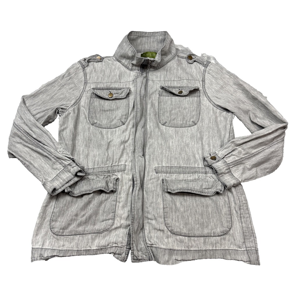 Olive & Pim gray lightweight utility jacket Lg